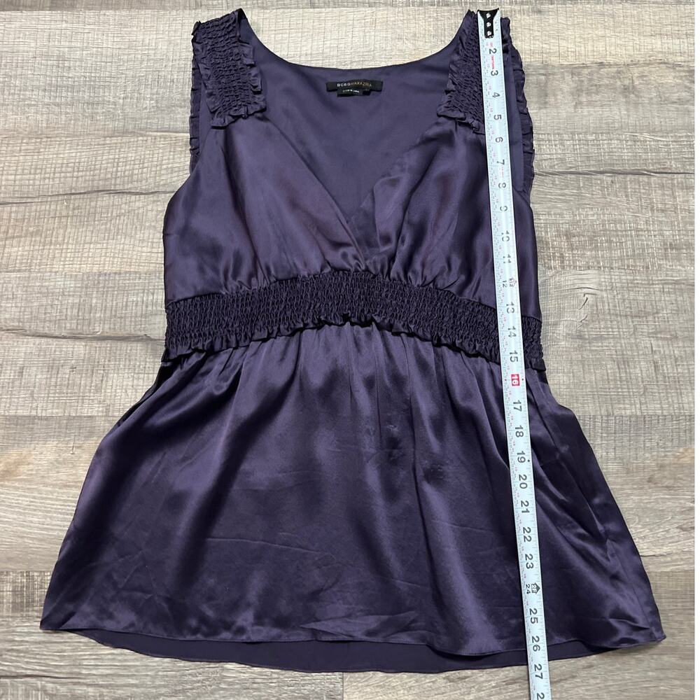 BCBGMaxAzria Deep Purple Satin Tank Top - Picture 5 of 7